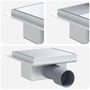 vidaXL 2 in 1 Suihkuviem&auml;r Hopea 15 x 15 cm Ruostumaton ter&auml;s 304