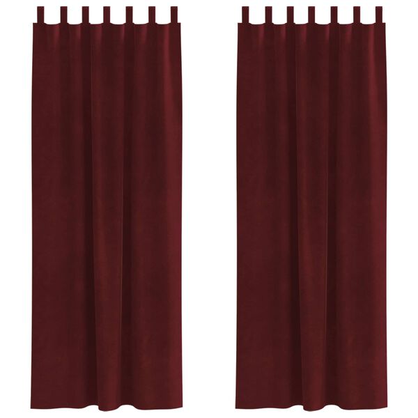 vidaXL Pimennysverhot 2 pcs Viininpunainen 140 x 245 cm Sametti