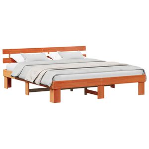 vidaXL S&auml;ngyn runko Vaha ruskea 200 x 200 cm Massiivinen m&auml;nty