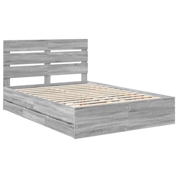vidaXL S&auml;ngyn runko Harmaa Sonoma 5FT King Size Insin&ouml;&ouml;ripuuta