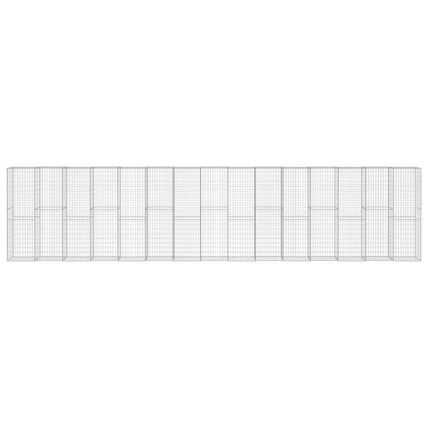 vidaXL Gabionseinä kansilla galvanoitu teräs 900x50x200 cm