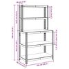 vidaXL 5-tasoinen Ty&ouml;p&ouml;yt&auml; hyllyill&auml; antrasiitti ter&auml;s ja tekninen puu