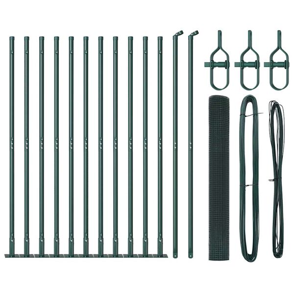 vidaXL Aitalatu Vihre&auml; 25 x 0,8 m (25 x 25 mm verkko) Ter&auml;s ja PVC