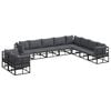 vidaXL Puutarhasohva Setti 10 kpl Musta Alumiini