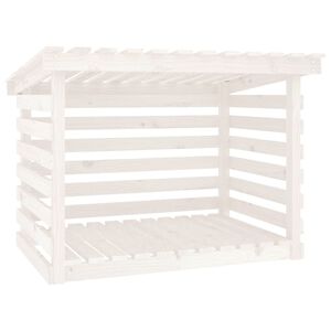 vidaXL Polttopuuteline valkoinen 108x73x79 cm t&auml;ysi m&auml;nty