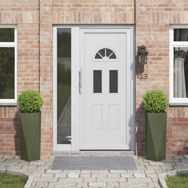 vidaXL Kukkalaatikko 2 pcs Oliivivihre&auml; 30 x 30 x 75 cm Ter&auml;s