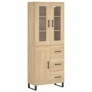 vidaXL Kaappi Sonoma tammi 69,5x34x180 cm tekninen puu