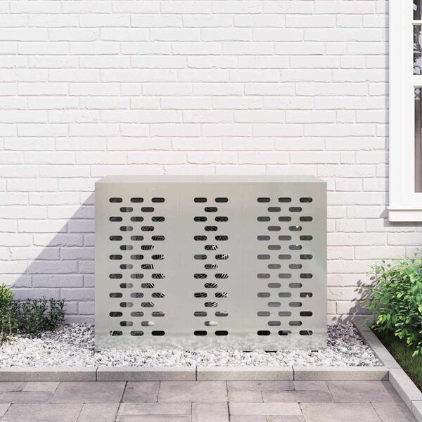 vidaXL Ilmastointilaitteen suoja Hopea 110 x 50 x 80 cm