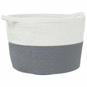 vidaXL Pyykkikori harmaa ja valkoinen &Oslash;60x36 cm puuvilla