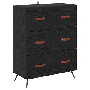 vidaXL Laukkaava Musta Tammi 69,5 x 34 x 90 cm K&auml;sitelty puu