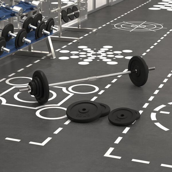 vidaXL Painonnostotanko levypainoilla 60 kg valurauta