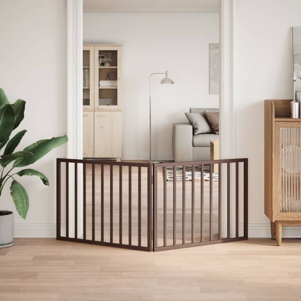 vidaXL Koiraportti kokoontaittuva 2 paneelia ruskea 160 cm poppelipuu