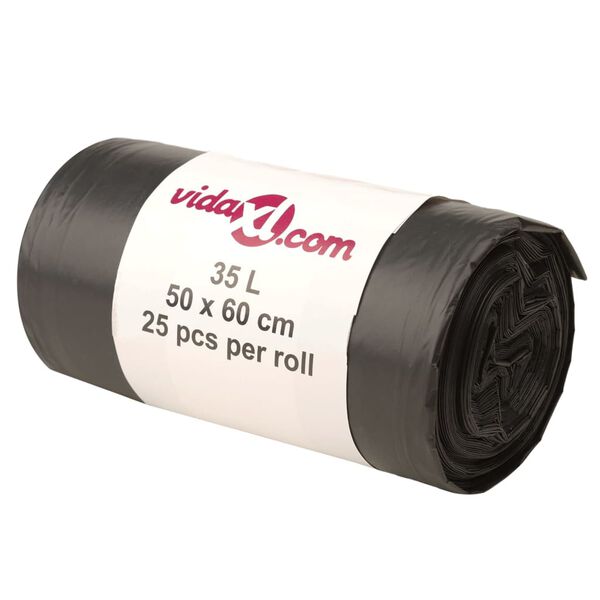 vidaXL Roskapussit 250 kpl musta 35 l