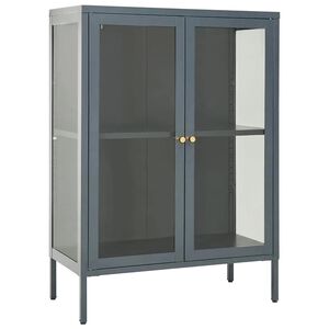 vidaXL Senkki antrasiitti 75x35x105 cm ter&auml;s ja lasi