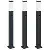 vidaXL Pollarivalot sensorilla 3 kpl 80 cm musta IP44