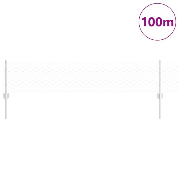 vidaXL Aita ja Tuki Hopea 0,4 x 100 m Teräs
