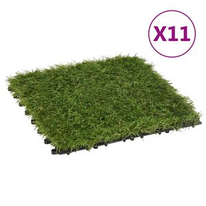 vidaXL Keinonurmilevyt 11 kpl 30x30 cm vihreä
