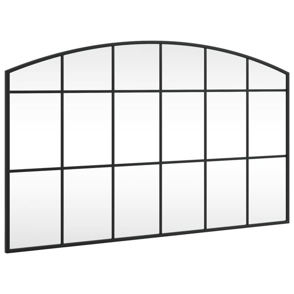 vidaXL Seinäpeili musta 100x60 cm kaari rauta