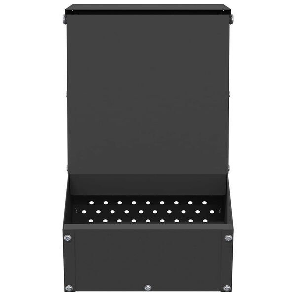 vidaXL Kaninruokkija Musta 17,5 x 26 x 28,5 cm Kylm&auml;valssattu ter&auml;s