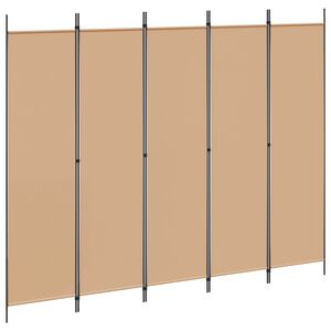 vidaXL 5-paneelinen huonejako Beige 250 x 200 cm Kangas