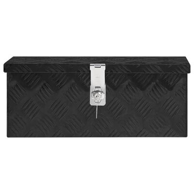 vidaXL Säilytyslaatikko musta 50x15x20,5 cm alumiini