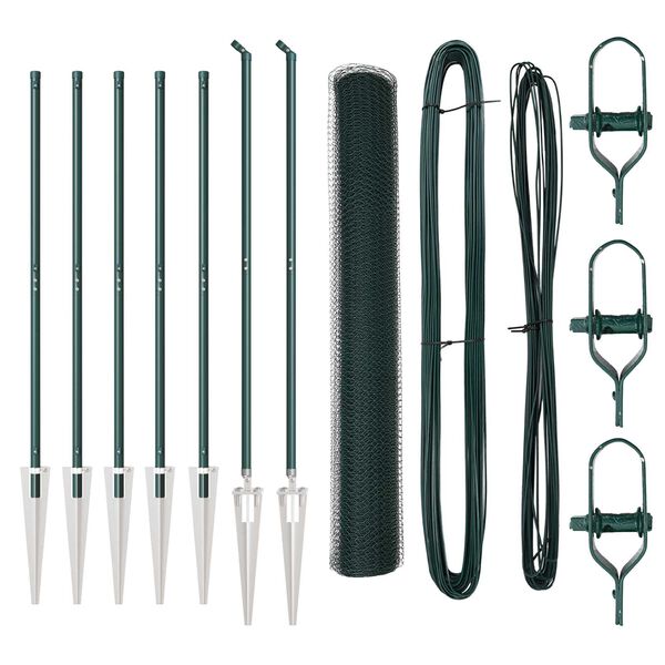 vidaXL Aitalatu Vihre&auml; 10 x 1,2 m (25 mm verkko) Ter&auml;st&auml; ja PVC:t&auml;