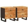 vidaXL Y&ouml;p&ouml;yt&auml;kaappi 2 kpl Ruskea 40 x 33 x 46 cm Kiinte&auml; mango puu