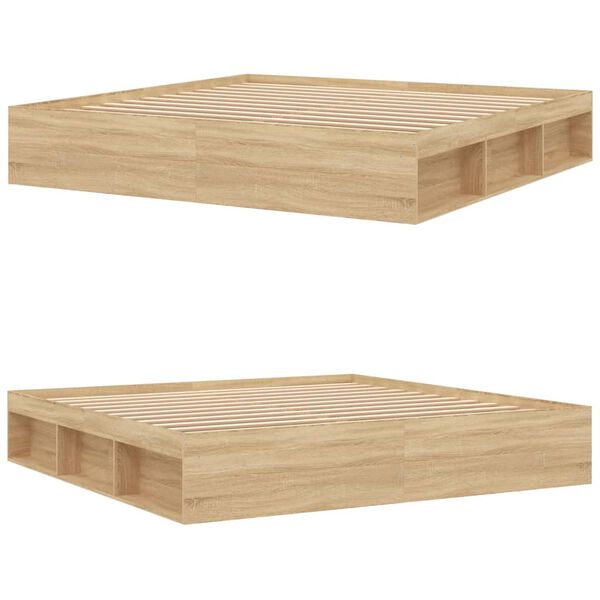 vidaXL Sängynrunko Sonoma-tammi 200x200 cm