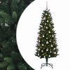 vidaXL Muovinen joulukuusi koristeilla 120 cm 150 LEDi&auml;