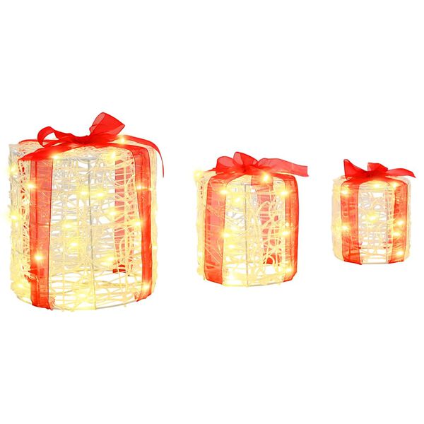 vidaXL Lahjarasian Koristus 3 pcs L&auml;mmin valkoinen 20 x 20 x 21 cm