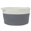 vidaXL S&auml;ilytyskori harmaa ja valkoinen &Oslash;40x25 cm puuvilla