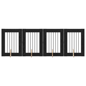 vidaXL Koiraportti jaloilla 4 pcs Musta tammi 60 x 80 cm Tekninen puu