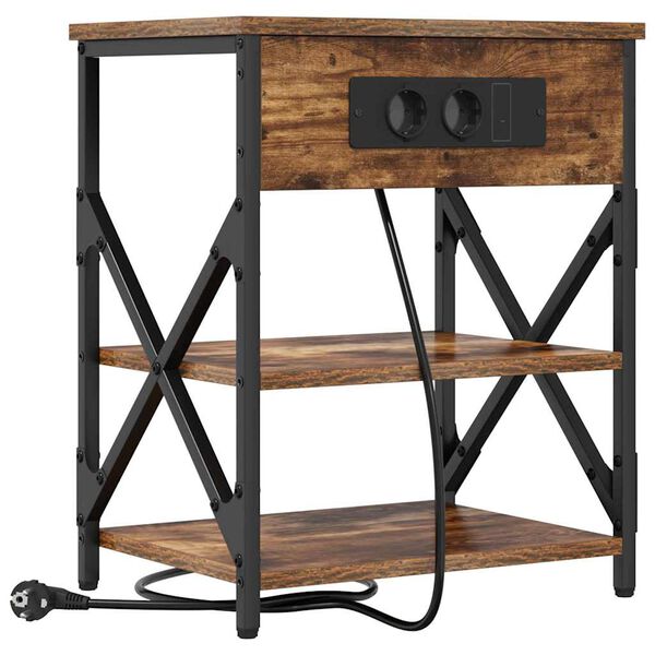 vidaXL Y&ouml;p&ouml;yt&auml;kaappi hyllyll&auml; Savup&auml;hkin&auml; 41 x 31 x 51 cm Tekninen puu