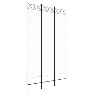 vidaXL 3-paneelinen Tilanjakaja valkoinen 120x200 cm kangas