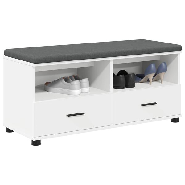 vidaXL Halli penkki tyynyll&auml; Valkoinen 100 x 38 x 46 cm