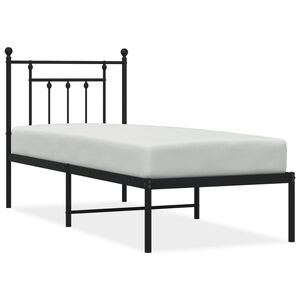 vidaXL Metallinen s&auml;ngynrunko p&auml;&auml;dyll&auml; musta 75x190 cm