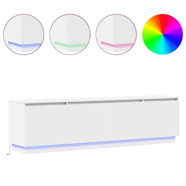 vidaXL LED-televisiotaso Valkoinen 180 x 38 x 49 cm Tekninen puu