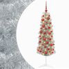 vidaXL Kapea tekokuusi joulupalloilla 150 cm 150 LEDi&auml;