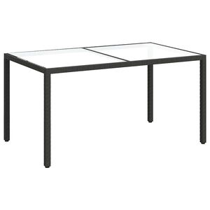 vidaXL Puutarhap&ouml;yt&auml; 150x90x75cm karkaistu lasi ja polyrottinki musta