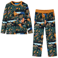 Lasten pitkähihainen pyjama tummanvihreä 92