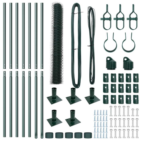 vidaXL Aitalatu Vihre&auml; 10 x 1,2 m (50 mm verkko) Ter&auml;st&auml; ja PVC:t&auml;