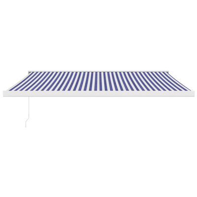 vidaXL Sisäänkelattava markiisi sinivalkoinen 4,5x3 m kangas/alumiini