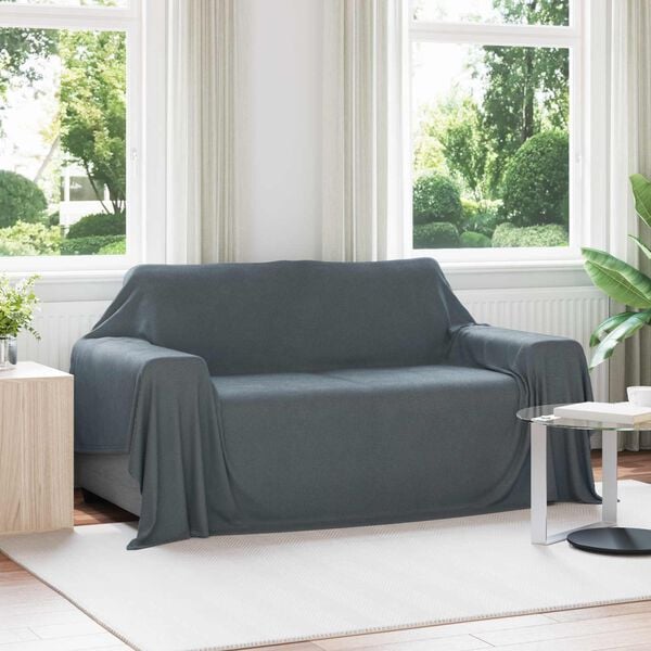 vidaXL Heittop&auml;&auml;llys 6 pcs Tumma harmaa 280 x 210 cm Fleese