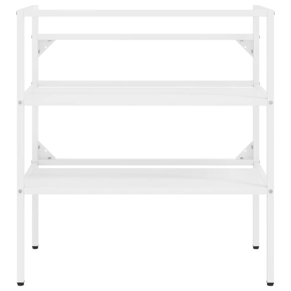 vidaXL Kylpyhuoneen pesualtaan runko pesualtaalla valkoinen rauta