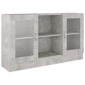 vidaXL Vitriinikaappi betoninharmaa 120x30,5x70 cm tekninen puu