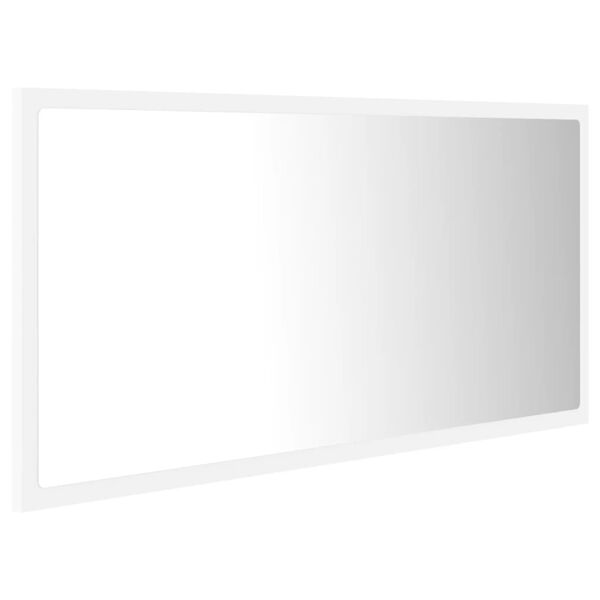 vidaXL LED-kylpyhuonepeili valkoinen 90x8,5x37 cm akryyli