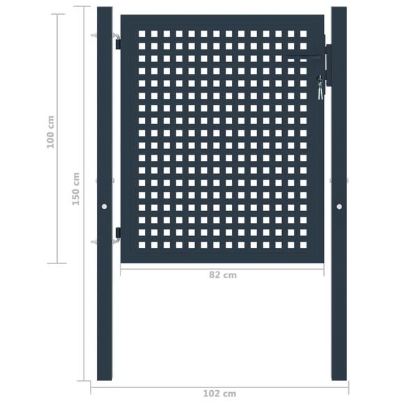vidaXL Aitaportti antrasiitti 102x100 cm ter&auml;s