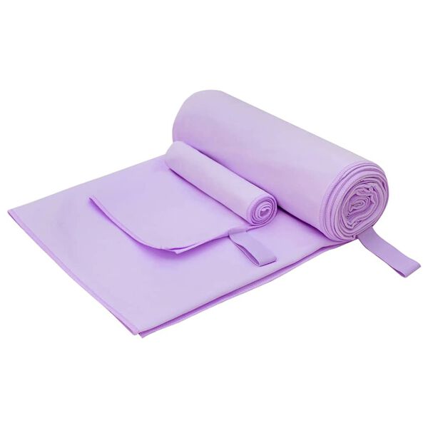 vidaXL Urheilupyyhesetti 2 pcs Violetti kangas