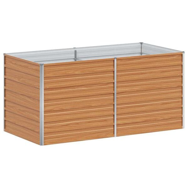 vidaXL Korotettu kukkalaatikko 160x80x77 cm galvanoitu ter&auml;s hopea