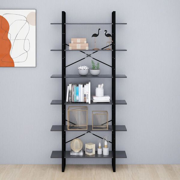 vidaXL Korkea kaappi harmaa 100x30x210 cm lastulevy